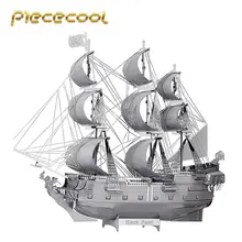 Original Piececool 3D Metal Assembling Puzzle Black Pearl Pirate Ship Model Kits P044 S DIY 3D