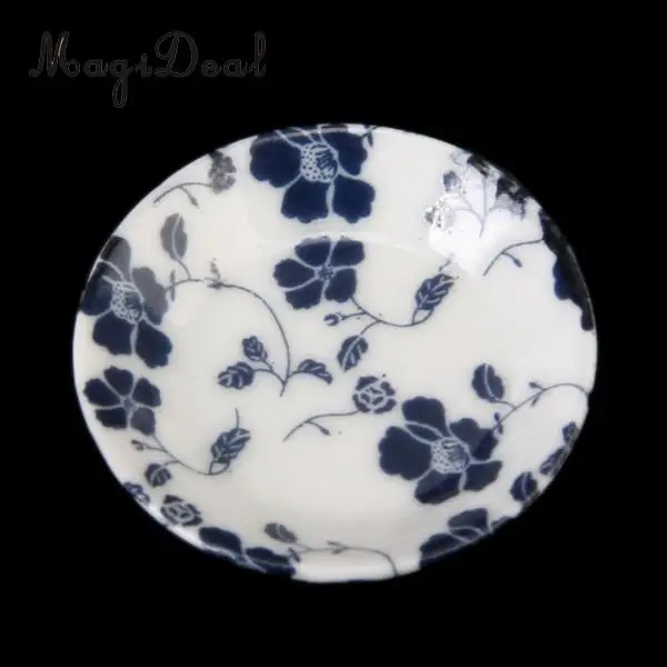 7Pcs/Set 1/12 Miniature Dollhouse Porcelain China Ceramic Chinese Porcelain Vase Blue Vine for Dolls Home Furniture Decor Toys