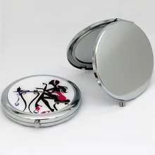 60 шт. персонализированное серебряное компактное зеркало вечерние карманные зеркальные женские сумочка для косметики зеркальные рекламные изделия индивидуальный логотип Подарочный