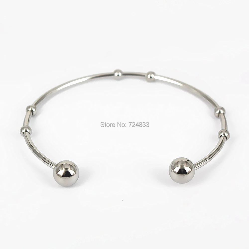 65mm Stainless Steel Open Cuff Bangles Bracelets Blanks Findings Double