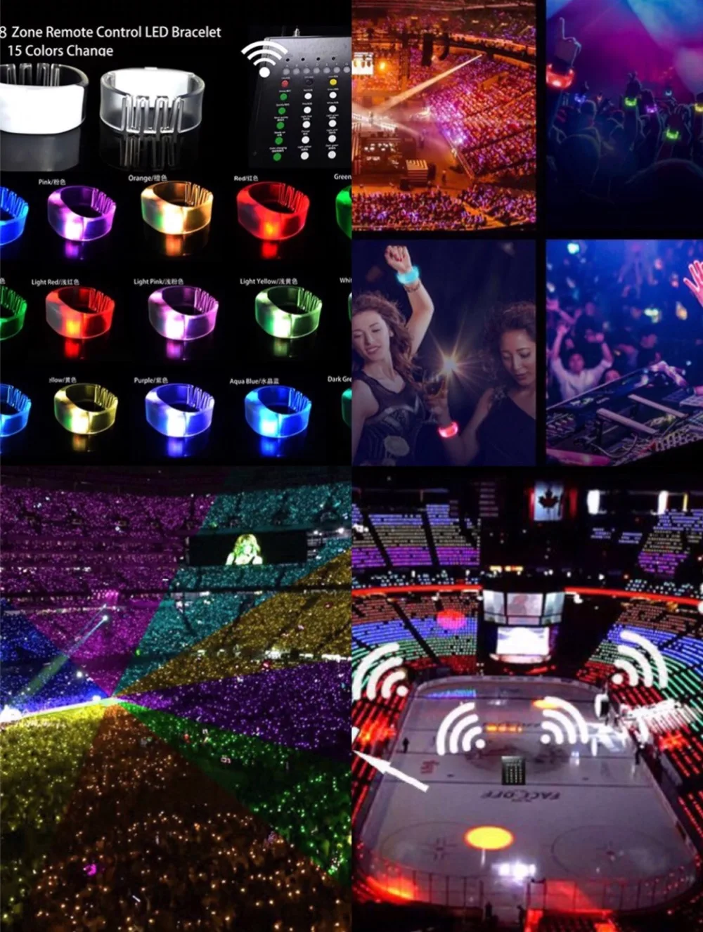

LED remote control luminous bracelet 15 color division intelligent full field high brightness manufacturers direct supply
