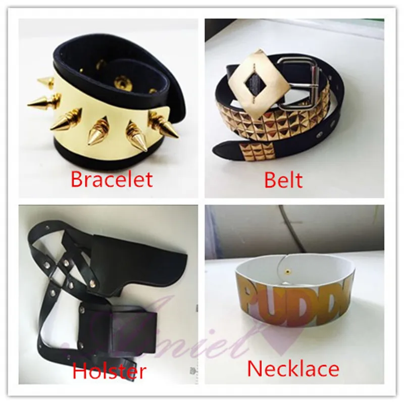 

Bat man Suicide Squad Joker Harley Quinn Cosplay Belt, Bracelet, Necklace, Holster Clown Daddy's Lil Monster cosplay Necklet
