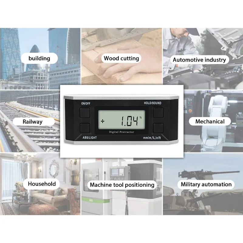Digital Inclinometer Electronic Goniometers Protractor Level Multifunction 360 Angle Gauge Meter Measuring Leveling Tools  (3)