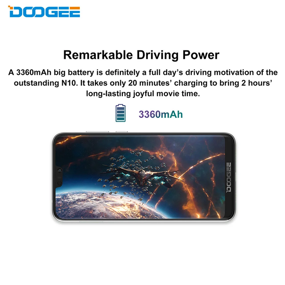 DOOGEE N10 смартфон с восьмиядерным процессором ОЗУ 3 ГБ ПЗУ 32 Android 8 1 диагональю 5 84