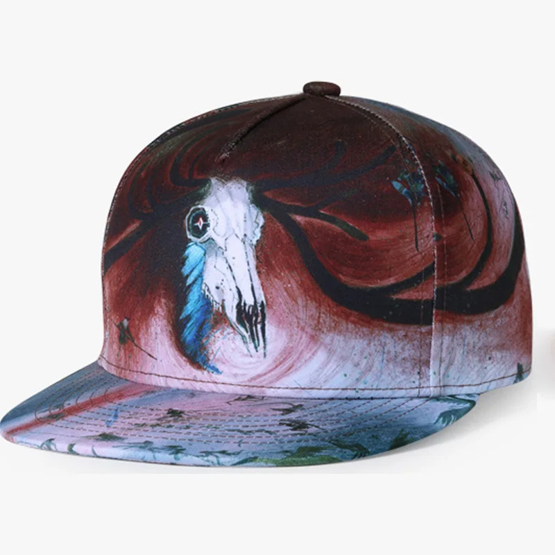 Women Men 3D Printing Baseball Cap Unisex Flat Hop Hip Snapback Caps Fashion Boys Girls Urban Personality Adjustable Hat CP0029 (10)