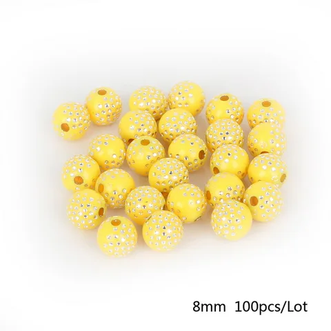 8mm Dots Print Shiny Crystal Acrylic Beads Round Loose Spacer Beads For Jewelry Making DIY Bracelet Necklace