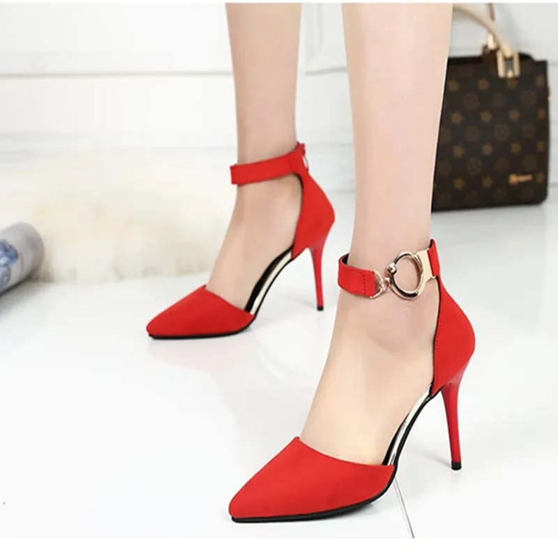 online Mulheres sandálias de salto alto mulheres sapatos saltos tornozelo pesos graça primavera verão sexy partido sapatos de bico fino mulheres bombas