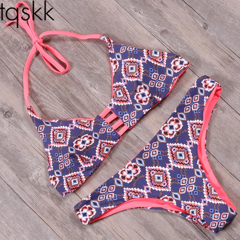 

TQSKK Bikini 2019 New Push Up Brazilian Style Swimwear Women Swimsuit Retro Vintage Beachwear Bathing Bikinis Swimwear Biquini