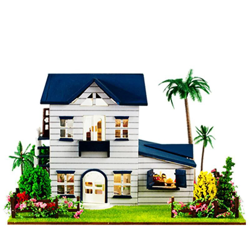 Home Decoration Crafts DIY Doll House Wooden Dolls House 3D Miniature Model Kit dollhouse Furniture Room LED Light 13015 Home Decoration Crafts DIY Doll House Wooden Dolls House 3D Miniature Model Kit dollhouse Furniture Room LED Light 13015