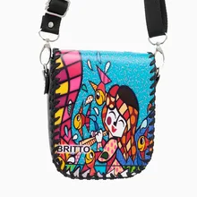 Purchase BRITTO Messenger Bags PU Shoulder Diagonal Small Square Package For Phone Purse Grils Mini Graffiti Clutch Bag