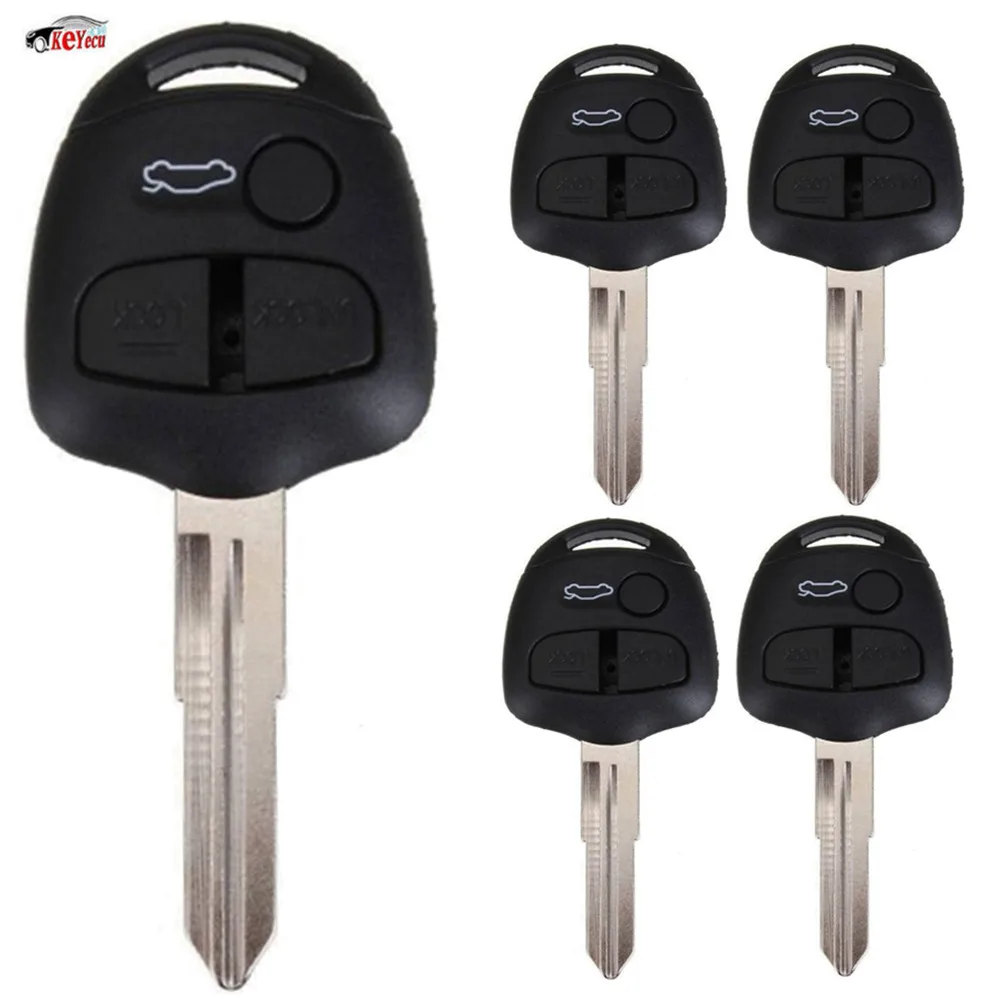 

KEYECU 5 Pcs New Replacement Remote Car Key Shell Case 3 Button for Mitsubishi Lancer EX EVO Outlander Colt Mirage Right Blade