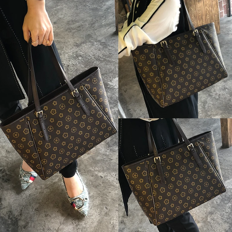 Goedkoop Nieuwe Mode Vrouwen Hoge capaciteit Enkele Schoudertassen PU Lederen Designer Handtassen Dames Reizen Winkelen Bolsaszakken