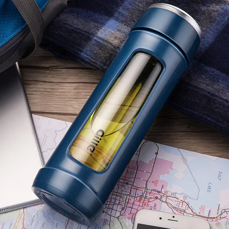 320 420 500ml Glass Double layer Portable Kettle Tea Thermos Shatter