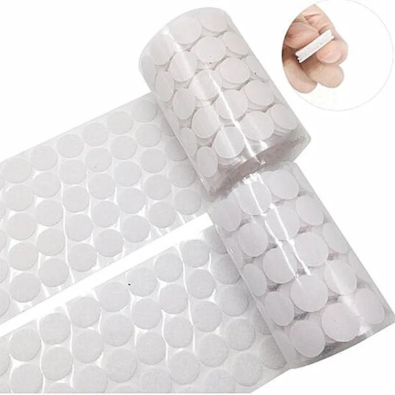 

500 Pairs White Double Glue on Hooks and Self Stickers Strong Stickers Sticky Nylon Nylon Waterproof Fastener Sticker materials