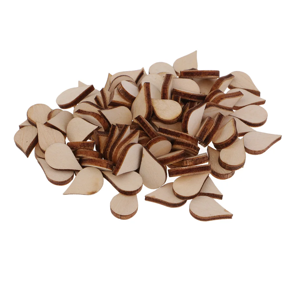 Wooden MDF Drop Shapes Craft Blank Wood Embellishment for Scrapbooking Wedding Party Baby Feet Christmas Decorations DIY