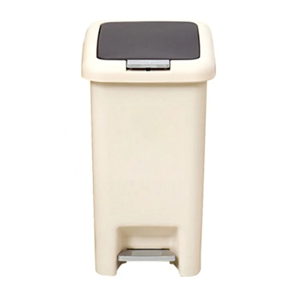 

Trash can Plastic square household trash can with cover European large push-type pedal paper 068