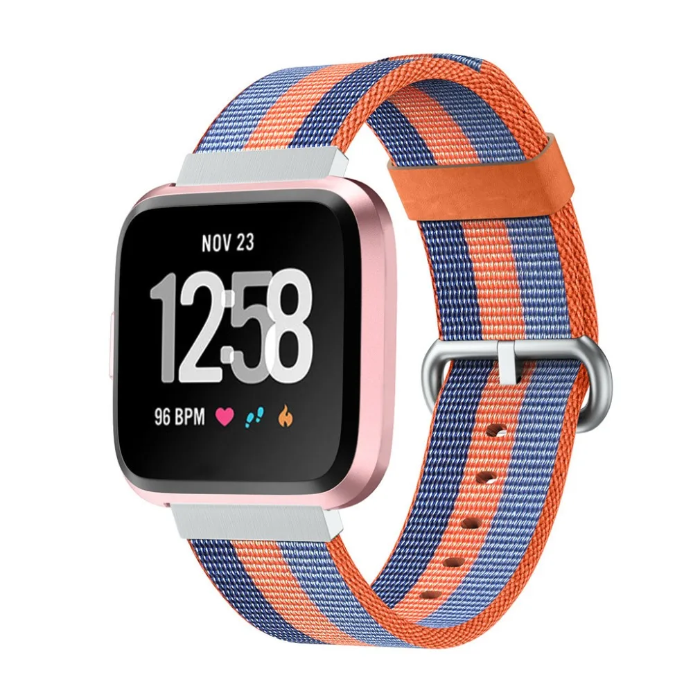 Ремешок нейлоновый для наручных часов Fitbit Versa Lite сменный Элегантный Модный