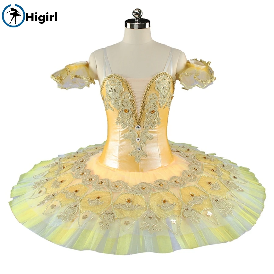 Adult  Women Yellow  gold Classical Tutus Velvet Bodies new style  Professional ballet tutus for girl nutcracker BT9155
