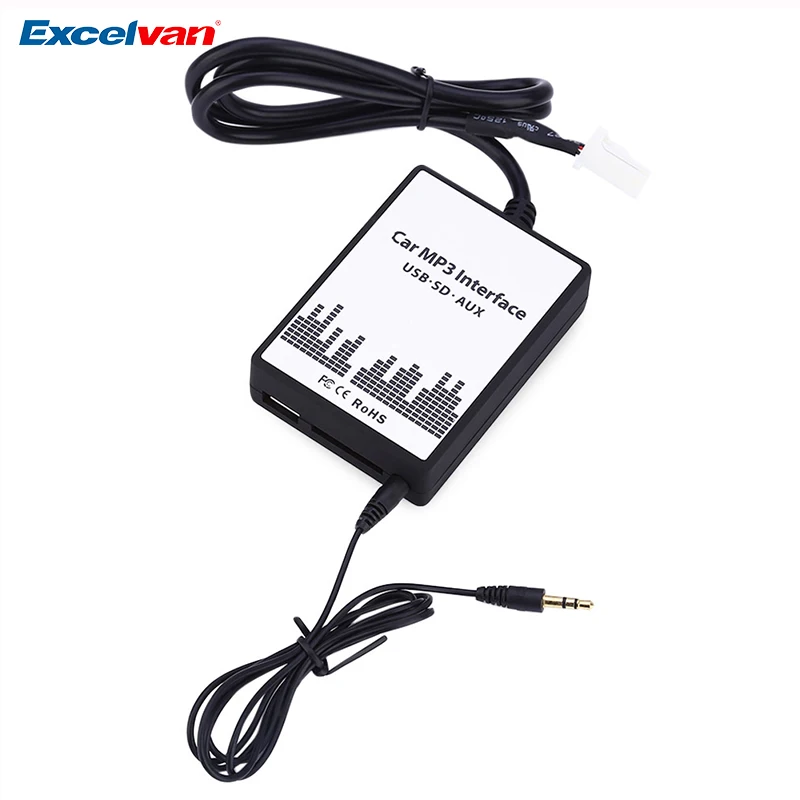 

Auto 3.5mm AUX Adapter 2*6P Car MP3 Interface DC 12V USB SD Data Cable Audio Digital CD Changer for Toyota Lexus Scion