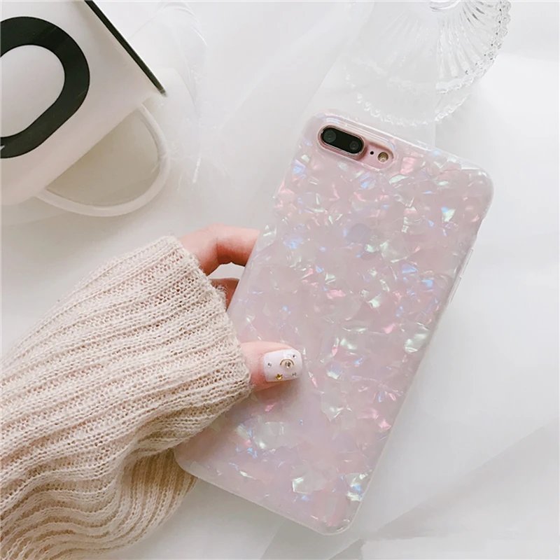 Luxury Glitter Candy Color Pink White Bling Silicone Clear Soft Phone Case For Samsung Galaxy S7 Edge S8 S8Plus S9 S9Plus Note8
