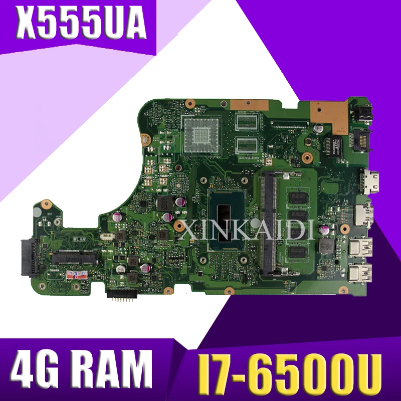 XinKaidi X555UA материнская плата для ноутбука ASUS X555UJ X555UF F555U X555UB X555UQ X555U Тесты оригинальная материнская плата 4G Оперативная память I7-6500U