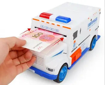 

1 Pcs Armored Car Design Cash Rolling Automatically Money Box Coins Piggy Bank