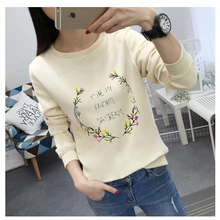 Осень-зима Для женщин футболка утолщаются теплый велюровый свитер Kawaii свободная футболка с длинными рукавами Повседневное осень Для женщин пальто