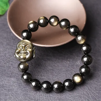 

gold double gold Buddha Bracelet Yaoshi laugh in the face of male and female lucky evil jewelry wholesale supply