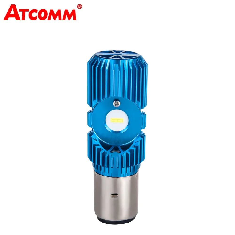 

ATcomm 1 Pcs BA20D LED Motorcycle Headlamp 12V COB Chip 6500K 20W 2400Lm Phare Moto BA20D Motorbike KTM Scooter Headlight