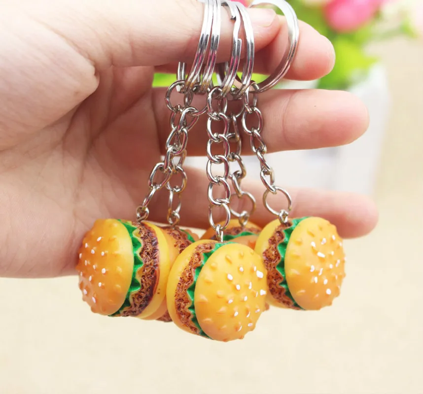 

Set of 12 Cute Hamburger Keychains Party Favors Souvenirs Party Thank You Gifts for Guests Kids Birthday Party Gift Ideas