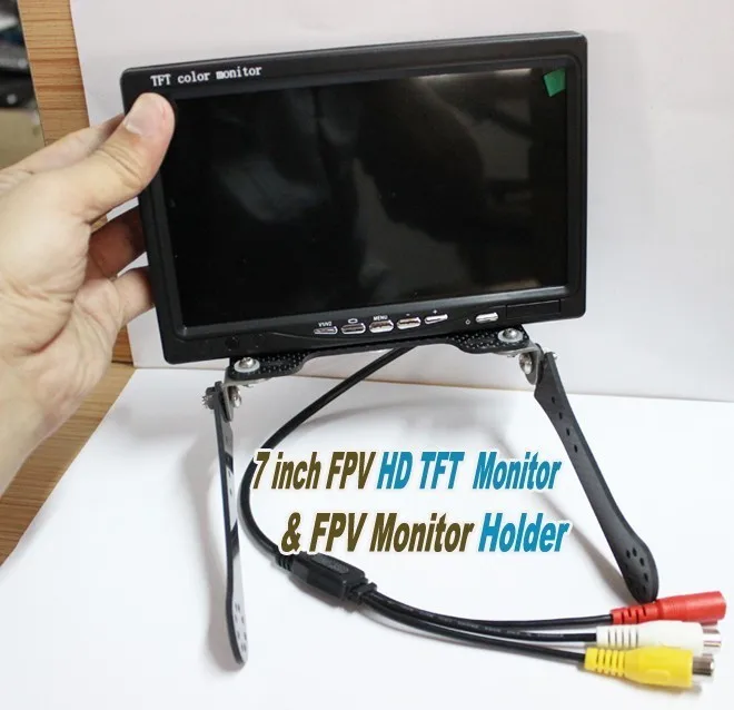 

7 inch FPV Monitor HD TFT & FPV Carbon Fiber Holder Set for Futaba Flysky ect.