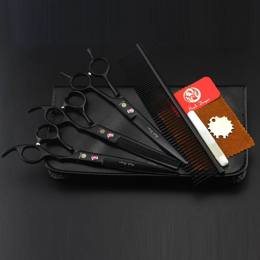 

7 inch dog grooming scissors animal black hair scissors curved pet