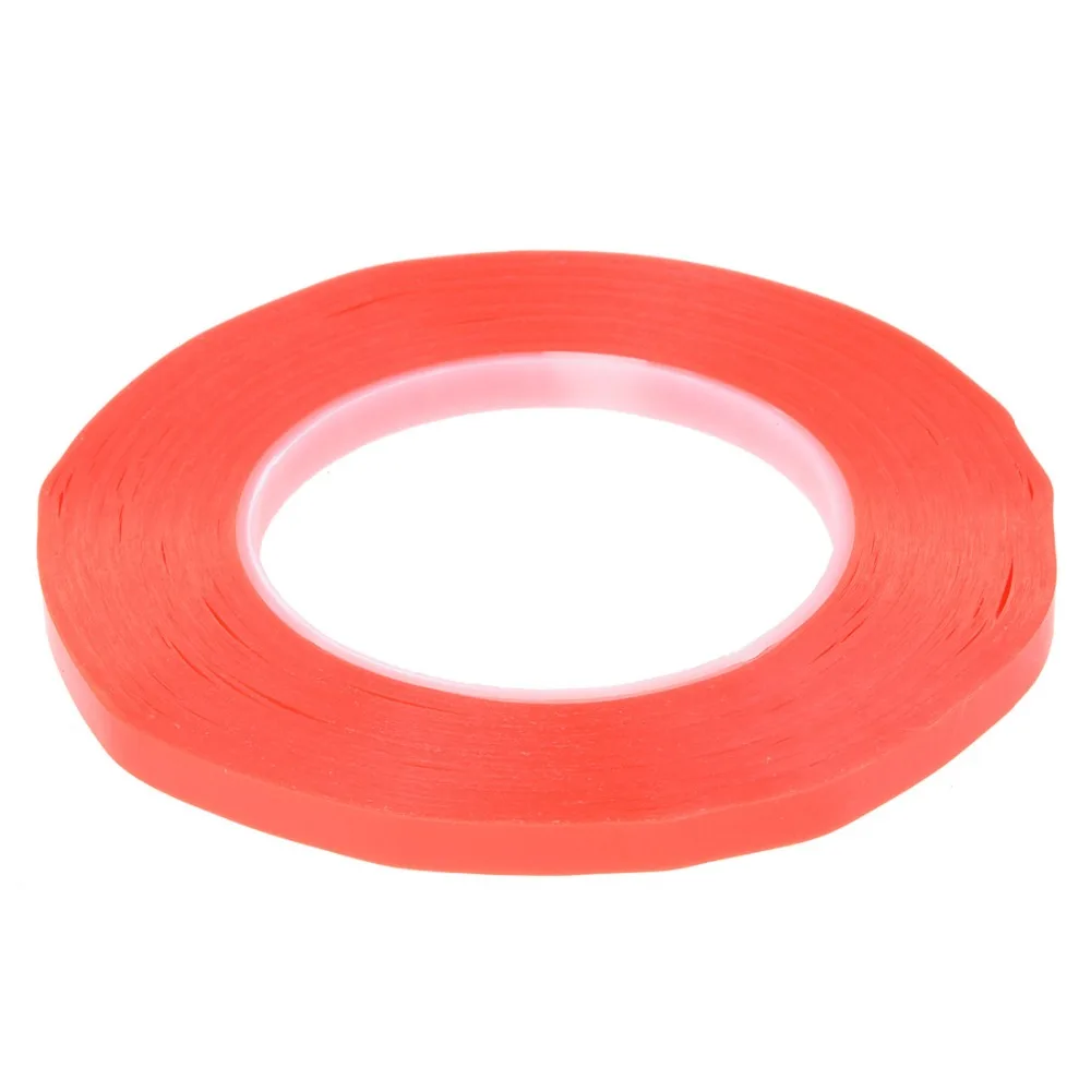 

1PC PET 12mm x 50m Double-sided duct tape heat resistance tape Mounting tape Adhesive Tape High Temperture Red film transparent