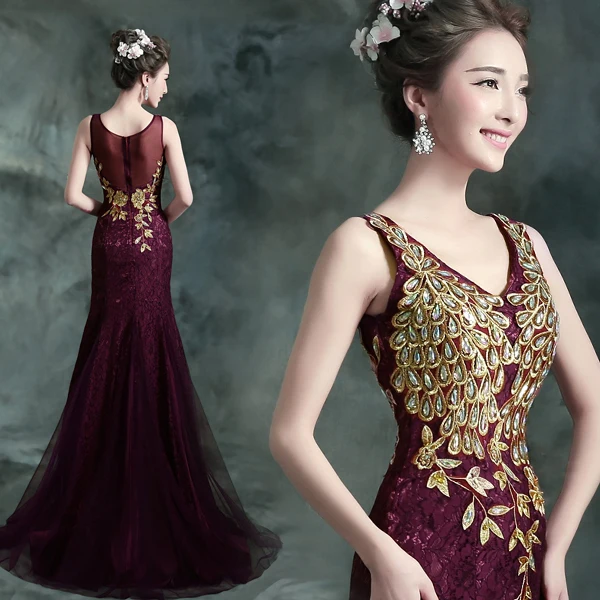 dark purple and gold dress