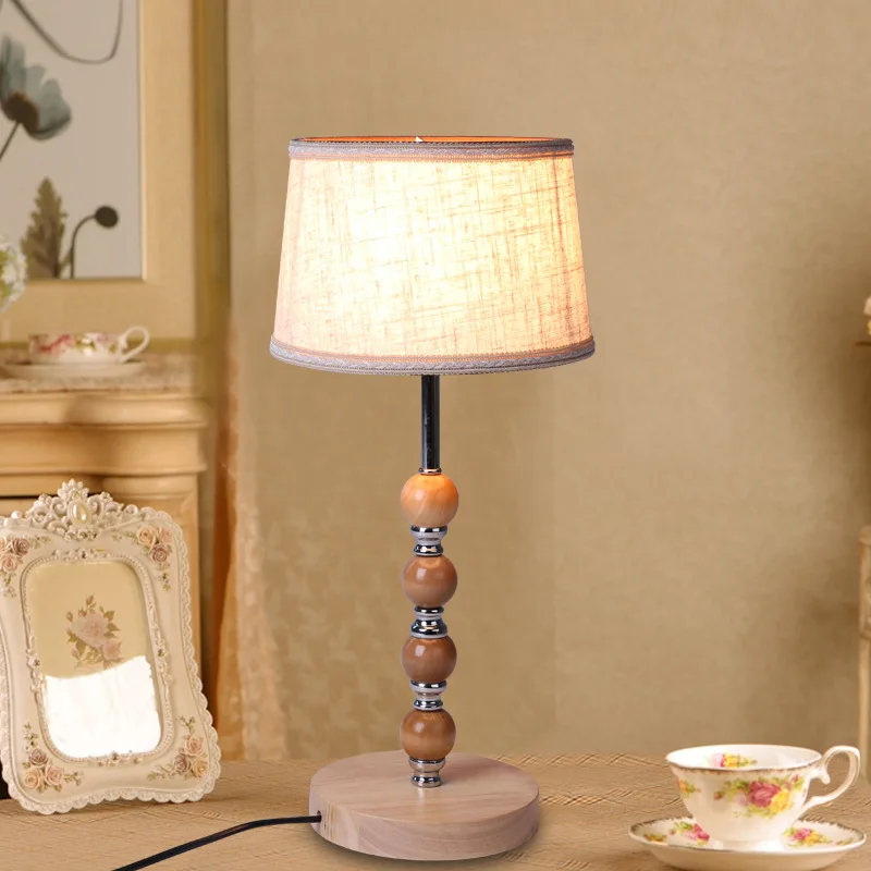

TUDA 20x47cm Free Shipping Fashion Flax Fabric Lampshade Table Lamp Creative Wooden Table Lamp Decorative LED Table Lamp E27
