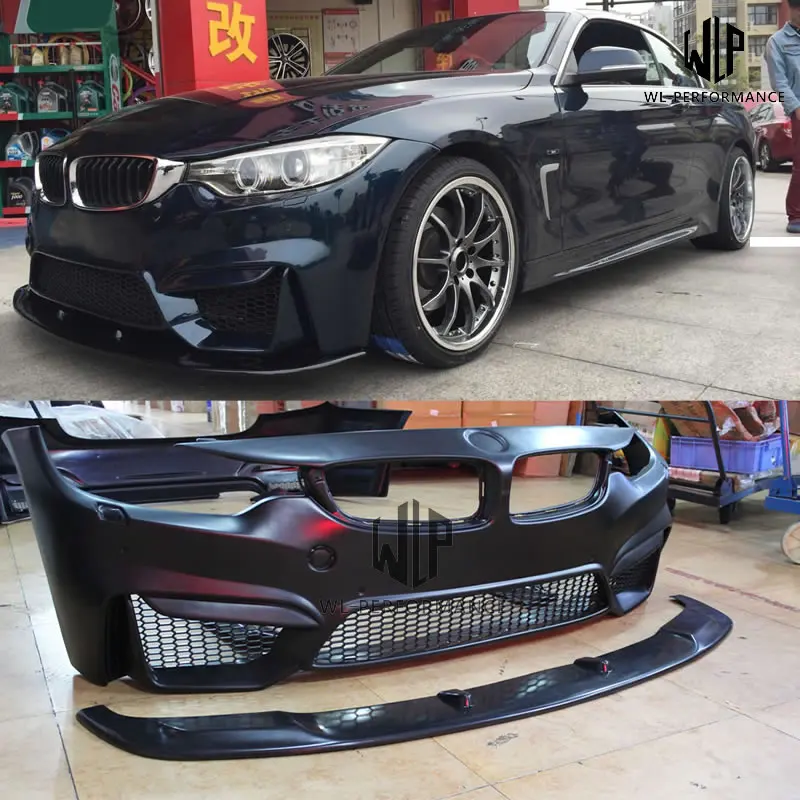 

F32 PP Unpainted Car Body Kit Front Rear Bumpers Side Skirts For BMW Standard F32 M4 Style Car Styling 2014-2015