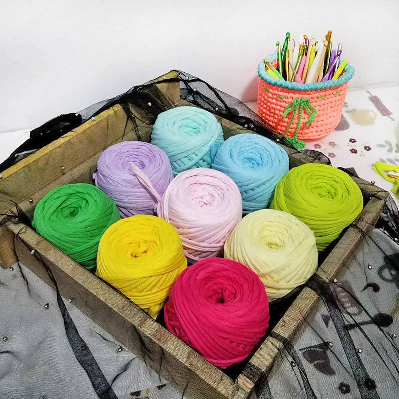 

200g Cloth line yarn Crocheted bag chunky knitting yarn cushion carpet storage basket is hand-woven Diy thick yarn accessory