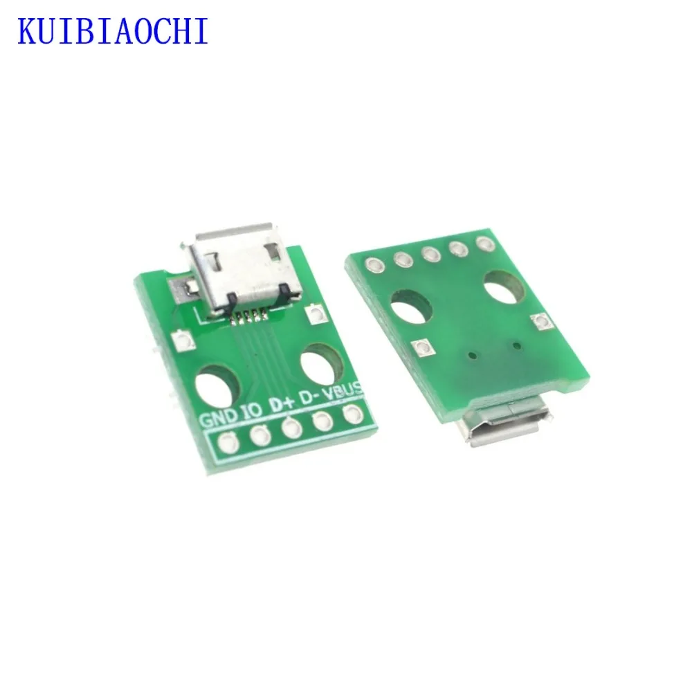 10pcs-lot-MICRO-USB-To-DIP-Adapter-5pin-Female-Connector-B-Type-PCB-Converter-Breadboard-USB