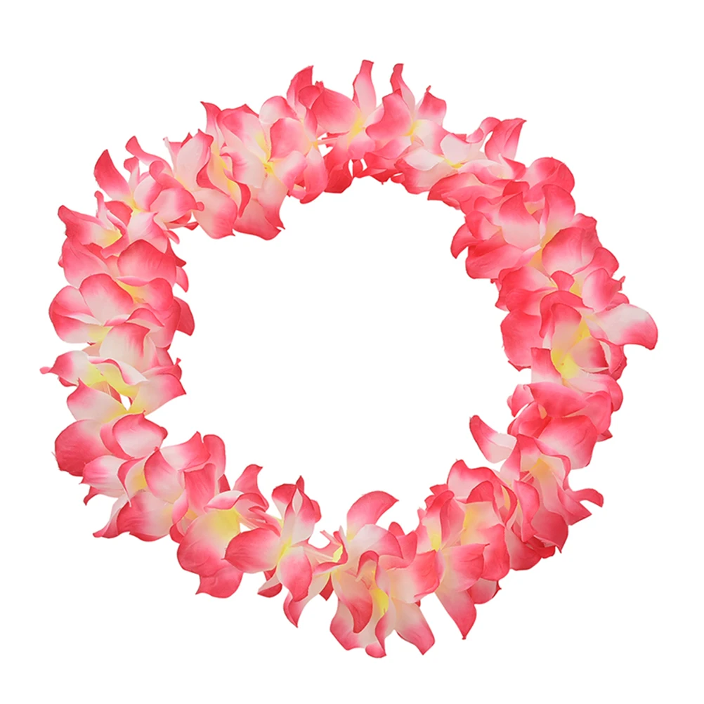 1 шт. Гавайские Искусственные цветы leis гирлянда ожерелье нарядное платье Вечерние Гавайские пляжные Забавные Цветы DIY вечерние украшения для пляжа - Цвет: Pink