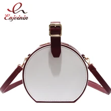 Модная Повседневная полиуретановая цветная круглая Сумка-тоут, Женская седельная сумка, сумка через плечо, мини сумка-мессенджер, женские сумки на короткой ручке с крышкой