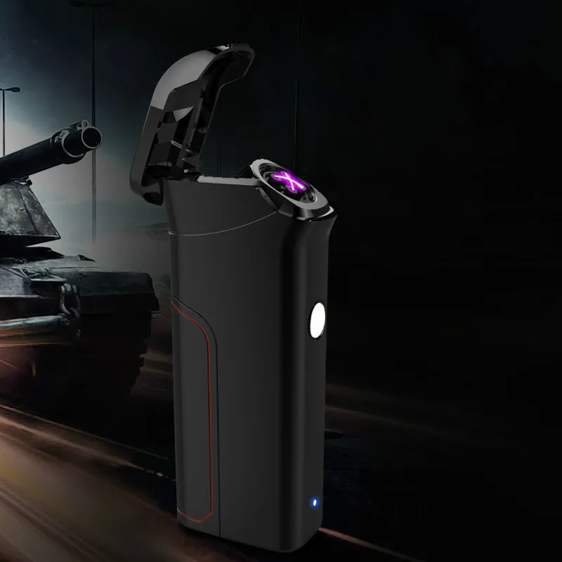 

New Big Battery Dual Arc Lighter Luxury Electronic USB Lighters Metal Windproof Electric Arc Plasma Cigarette Cigar Lighter