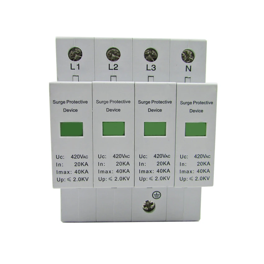 

Two-stage Power Supply Lightning Arrester 40KA Three-phase 380V Power Supply Lightning Arrester Surge Protector 4P