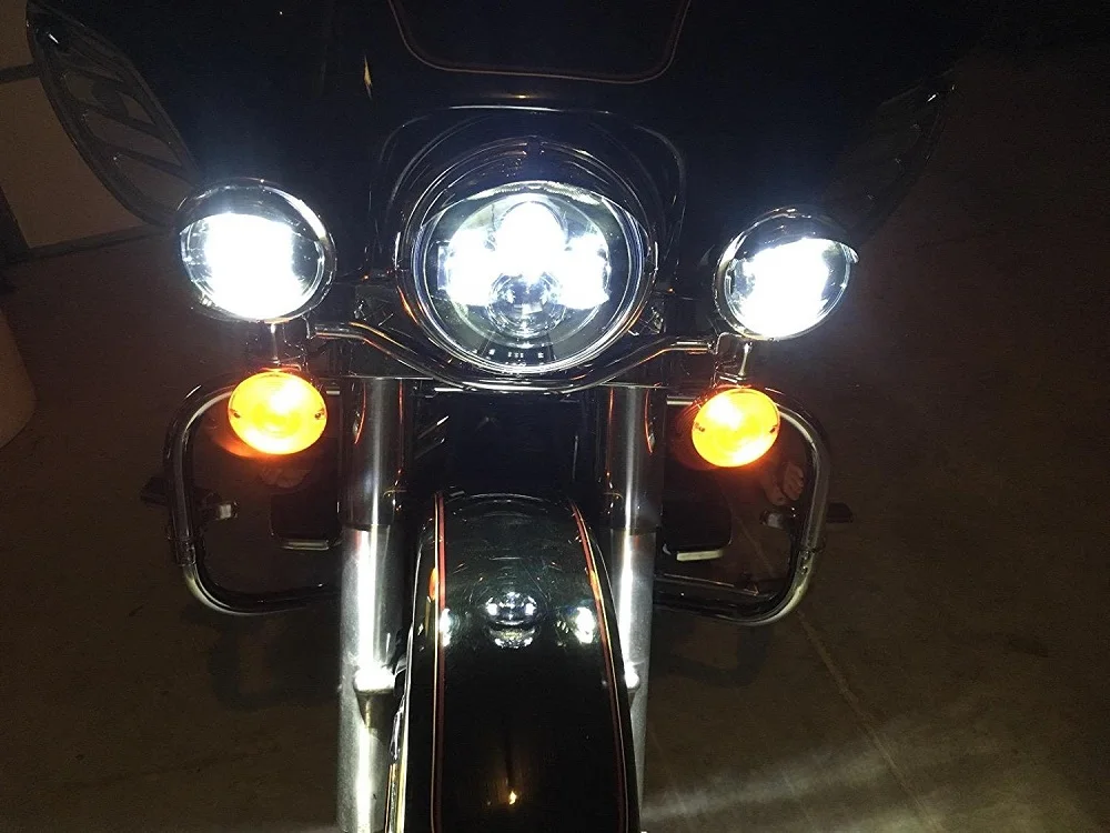 New 7 Inch Motorcycle Projector Daymaker HiLo LED Light Bulb Headlight For Harley Davison (20)