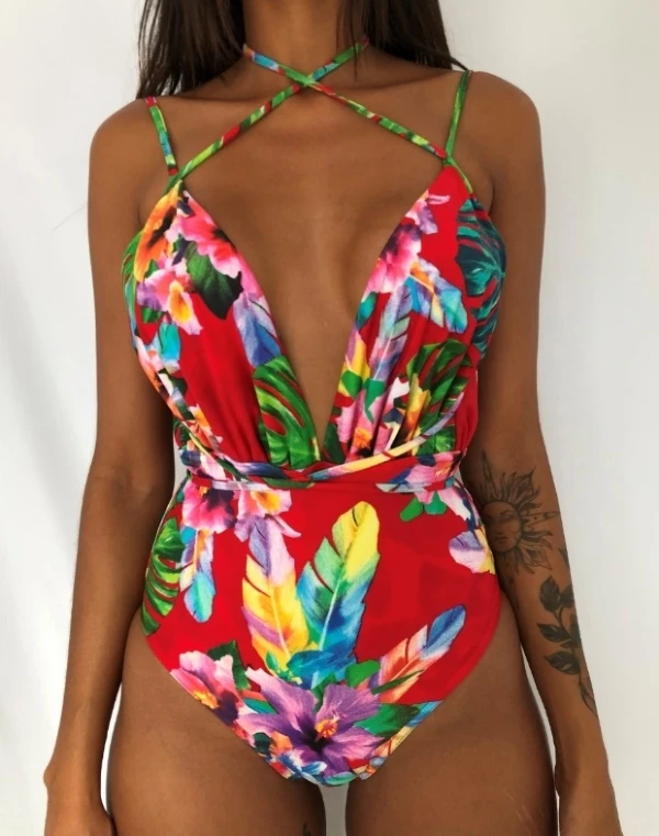 New Sexy One Piece Swimsuit Women Swimwear Push Up Monokini Bandage Bodysuit Female Beachwear Summer Bathing Suits