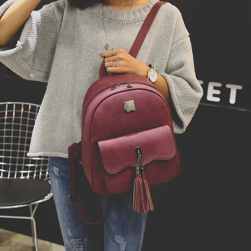 JANESPRI 2018 New Tassel Women Backpacks PU Leather Lady Backpacks High Quality Fashion Girls Backpack Cute School Bag Mochilas (24)