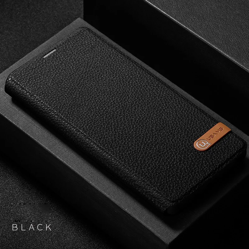 USAMS Para Samsung Galaxy Note 8 Caso Litchi Textura De Couro PU Ultra 