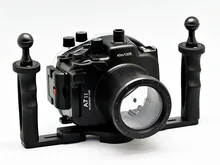for Sony A7 II A7s A7r 28-70mm Meikon 40M 130ft Waterproof Underwater Diving Camera Housing Case + Two Arms Aluminum Handle