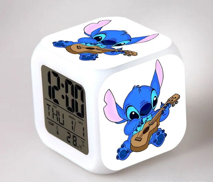 Lilo& Stitch мультфильм детский будильник wekker цифровой будильник игрушки led reloj despertador wake up light reveil настольные часы - Цвет: 2