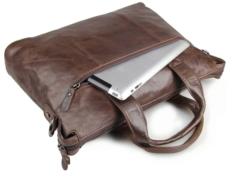 Высокое качество, винтажный кофейный, черный, натуральная кожа, 14 дюймов, мужской портфель для ноутбука, портфель, мужские сумки через плечо M7120