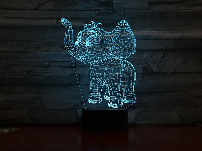 

Animal Elephant Led Night Light Touch Sensor 7 Color Changing Decorative Lamp Child Kids Baby Kit Nightlight Elephant 3D Lamp